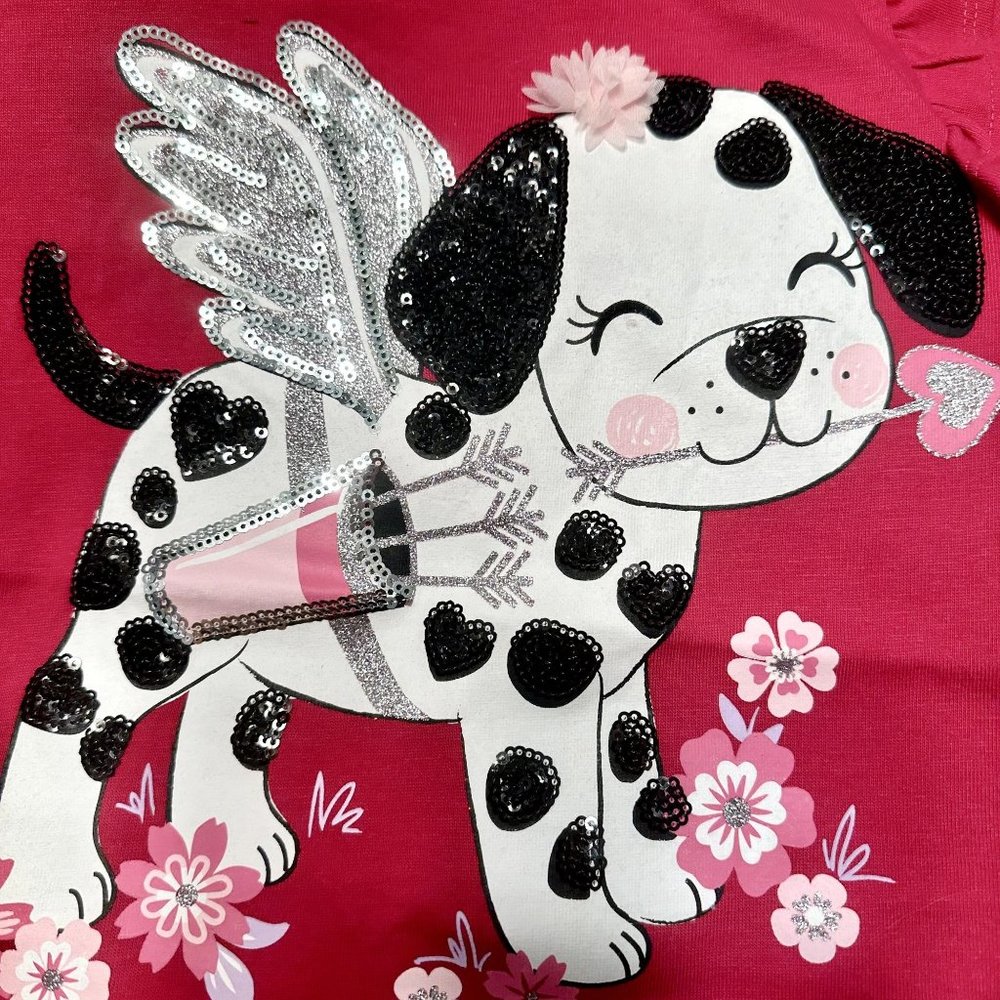 ISAAC‎ MIZRAHI NEW YORK Sz 5/6 Little Girls Dalmatian Ruffle Sleeve Top